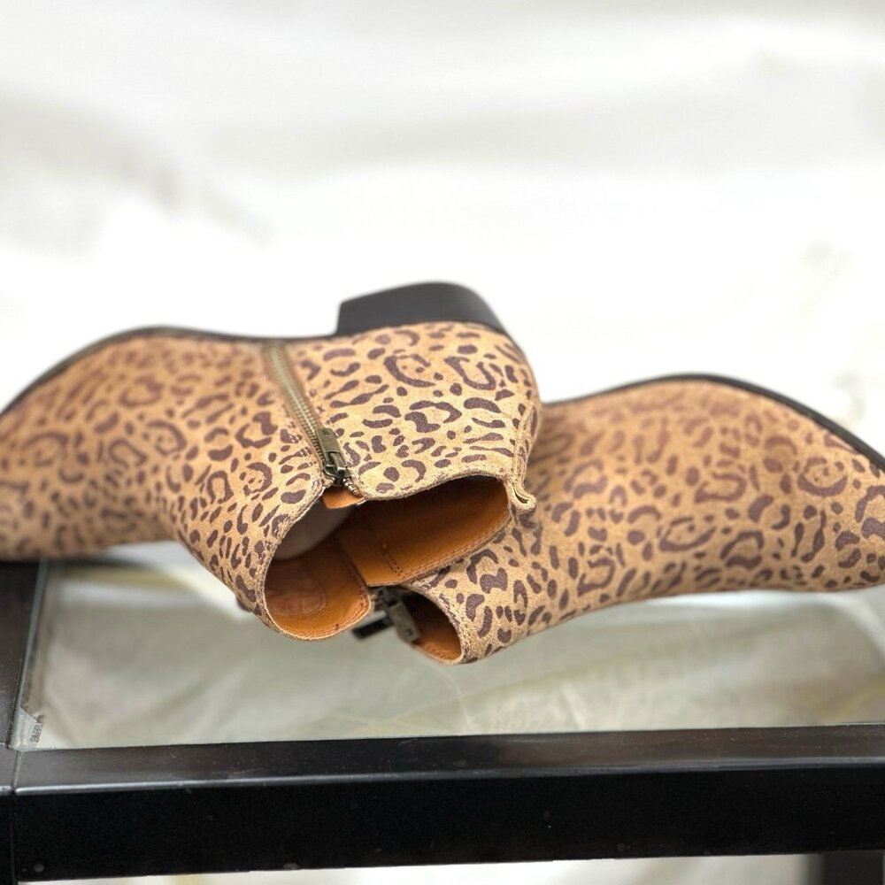 Lucky Brand Women Suede Booties LK-Basel Leopard Print Javan Brown Size 10 M - Picture 11 of 16